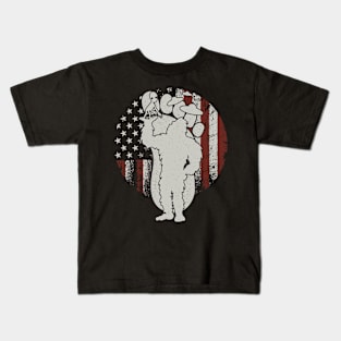 Bigfoot Usa Flag Alien Kids T-Shirt